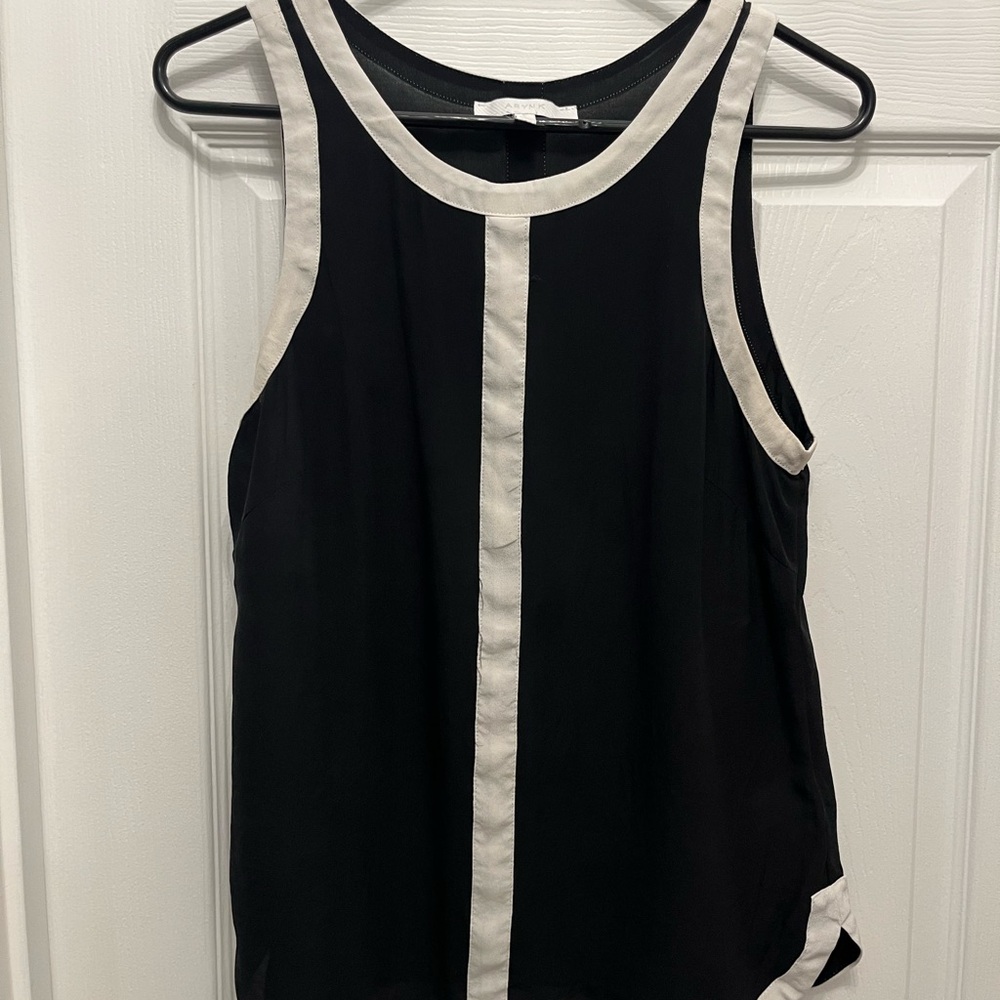 Black and White Sleeveless Top
